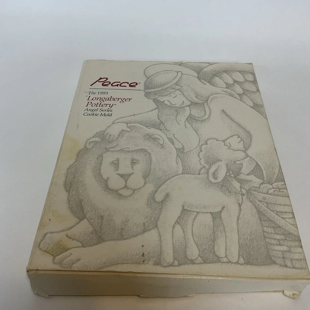 Vintage Mold 1993 Longaberger‎ Pottery Angel Series PEACE Cookie Mold Christmas